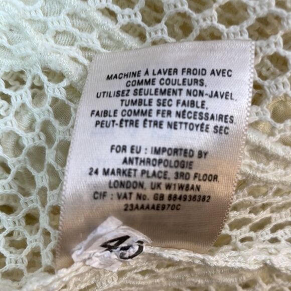 Anthropologie Lilka Ivory Mesh Appliquéd Tunic S - Picture 6 of 7